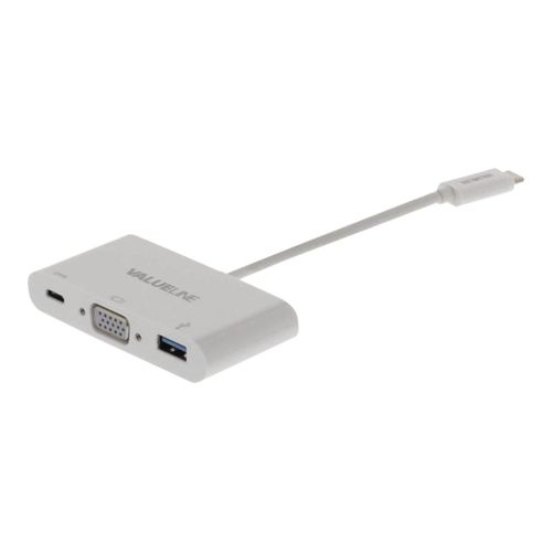 Nedis - Adaptateur vidéo externe - USB-C 3.1 - VGA, USB 3.0, USB-C - blanc