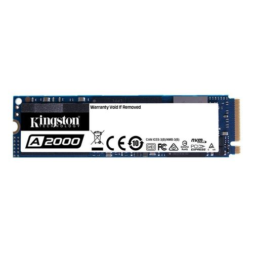 Kingston A2000 - SSD - chiffré - 1 To - interne - M.2 2280 - PCIe 3.0 x4 (NVMe) - AES 256 bits - pour Intel Next Unit of Computing 12 Enthusiast Mini PC - NUC12SNKi72VA