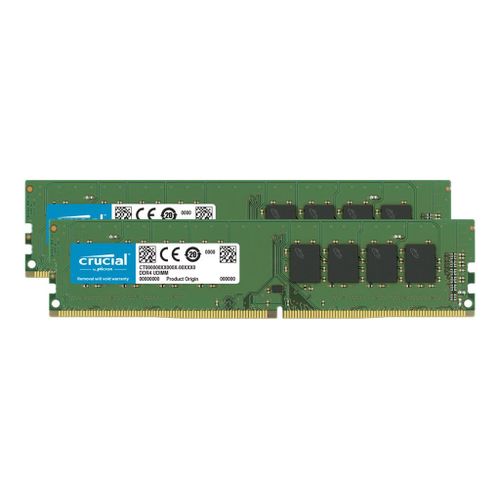 Crucial - DDR4 - kit - 64 Go: 2 x 32 Go - DIMM 288 broches - 3200 MHz / PC4-25600 - CL22 - 1.2 V - mémoire sans tampon - non ECC