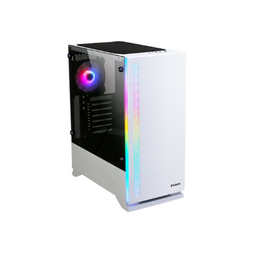 Boitier PC Moyen Tour ATX Zalman S5 RGB avec panneaux vitrés - Blanc