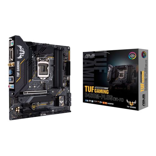 ASUS TUF GAMING B460M-PLUS (WI-FI) - Carte-mère - micro ATX - Socket LGA1200 - B460 Chipset - USB 3.2 Gen 1 - Gigabit LAN, Wi-Fi 6, Bluetooth - carte graphique embarquée (unité centrale requise)...