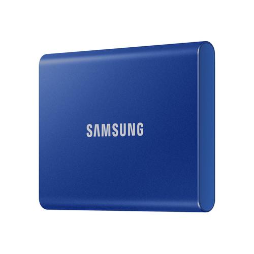 Samsung T7 MU-PC500H - SSD - chiffré - 500 Go - externe (portable) - USB 3.2 Gen 2 (USB-C connecteur) - AES 256 bits - bleu indigo