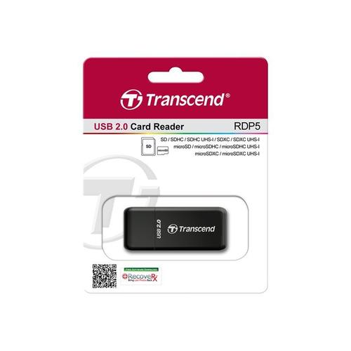 Transcend RDP5 - Lecteur de carte (SD, microSD, SDHC, microSDHC, SDXC, microSDXC, SDHC UHS-I, SDXC UHS-I, microSDHC UHS-I, microSDXC UHS-I) - USB 2.0