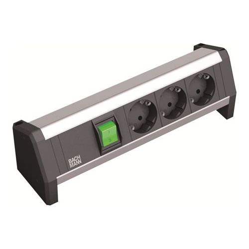 Bachmann DESK - Coupe-circuit - CA 230 V - connecteurs de sortie : 3 (CEE 7/4) - 3 m - Allemagne - noir