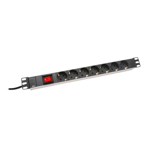 DIGITUS DN-95402 - Coupe-circuit (rack-montable) - CA 250 V - entrée : alimentation - connecteurs de sortie : 7 (alimentation) - 19" - 2 m cordon