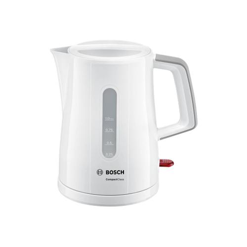 Bosch CompactClass TWK3A051 - Bouilloire - 1 litre - 2.4 kWatt - blanc/gris clair