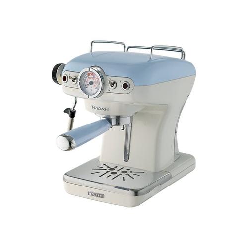 Ariete 1389 Vintage - Machine à café avec buse vapeur "Cappuccino" - 15 bar - bleu clair