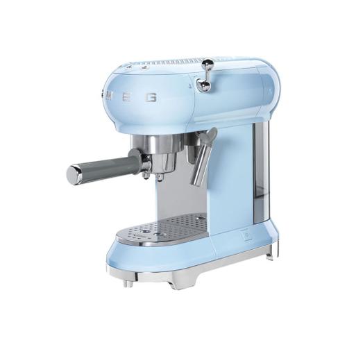 Smeg 50's Style ECF01PBEU - Machine à café avec buse vapeur "Cappuccino" - 15 bar - bleu pastel