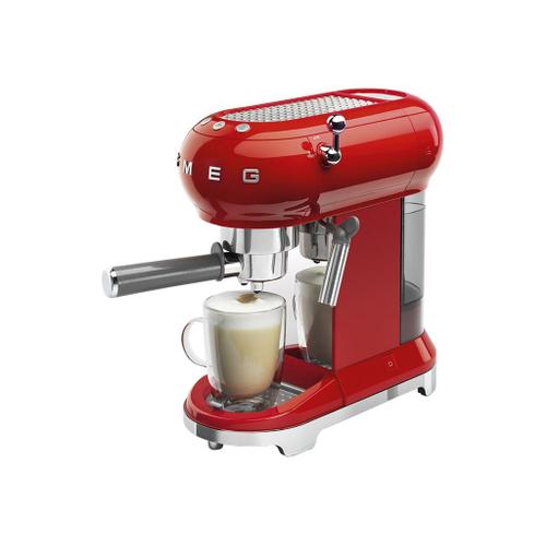 Smeg 50's Style ECF01RDEU - Machine à café avec buse vapeur "Cappuccino" - 15 bar - rouge