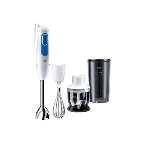 Braun Multiquick 3 MQ3025WH Spaghetti - Mixeur à main - 700 Watt - blanc/bleu