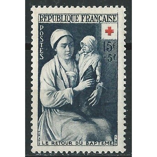 Croix Rouge Le Retour Du Baptême Par Louis Le Naim 1953 N° 967 Avec Trace De Charnière.