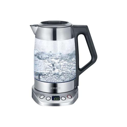 SEVERIN WK 3479 Deluxe - Infuseur à thé/bouilloire - 1.7 litres - 3 kWatt - glass/brushed stainless steel/black