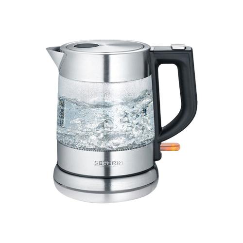 SEVERIN WK 3468 - Bouilloire - 1 litre - 2.2 kWatt - verre/acier inox/noir