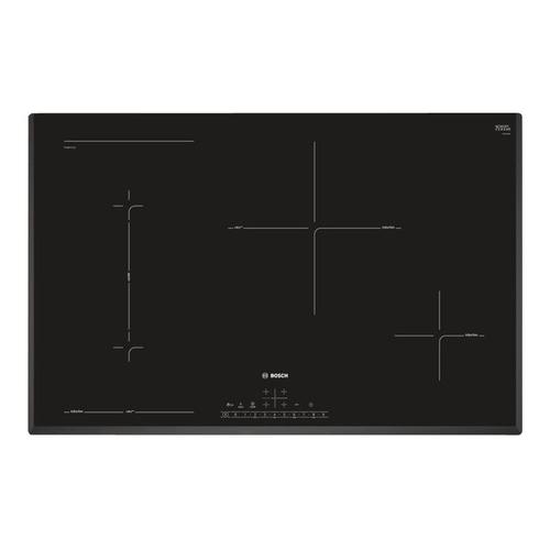 Bosch Serie 6 PVS851FC1E - Table de cuisson à induction - 4 plaques de cuisson - Niche - largeur : 75 cm - profondeur : 49 cm - noir - sans cadre, - avec cadre biseauté