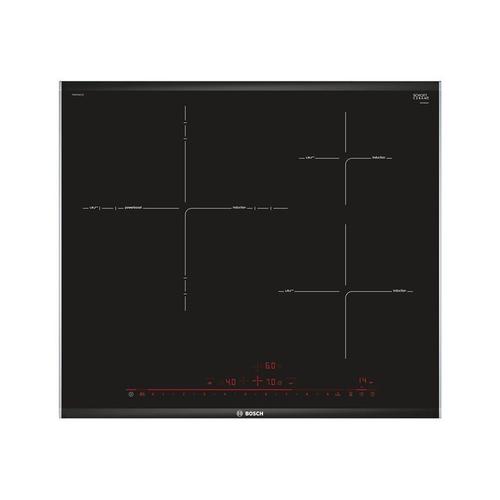 Bosch Serie 8 PID675DC1E - Table de cuisson à induction - 3 plaques de cuisson - Niche - largeur : 56 cm - profondeur : 49 cm - noir - avec garnitures avant et arrière biseautées, garnitures...