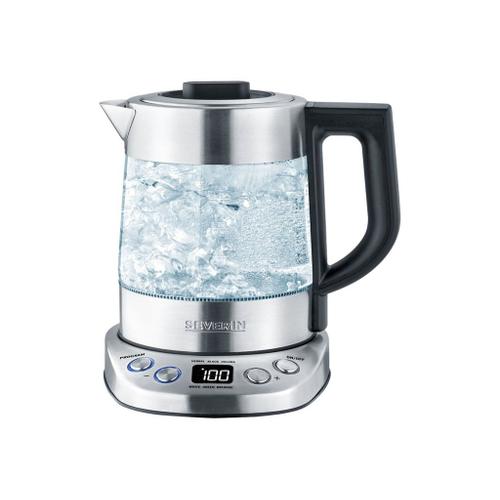 Severin WK 3473 Deluxe Mini - Infuseur à thé/bouilloire - 1 litre - 2.2 kWatt - glass/brushed stainless steel/black