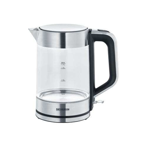 SEVERIN WK 3420 - Bouilloire - 1.7 litres - 2.2 kWatt - glass/brushed stainless steel/black