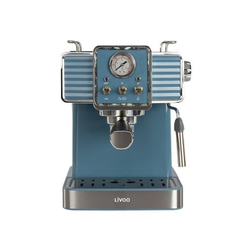 Livoo DOD174 - Machine à café avec buse vapeur "Cappuccino" - 15 bar - bleu