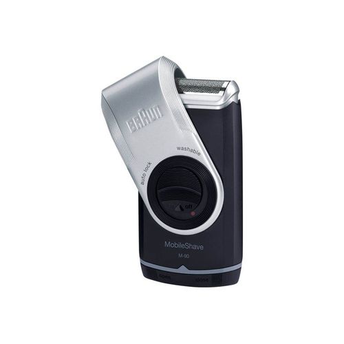 Braun Mobileshave M-90 - Rasoir - Sans Fil - Argent / Bleu Foncé