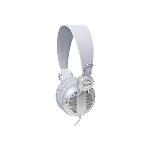 Syba Connectland CL-AUD63026 - Écouteurs avec micro - circum-aural - filaire - jack 3,5mm - argent cristal
