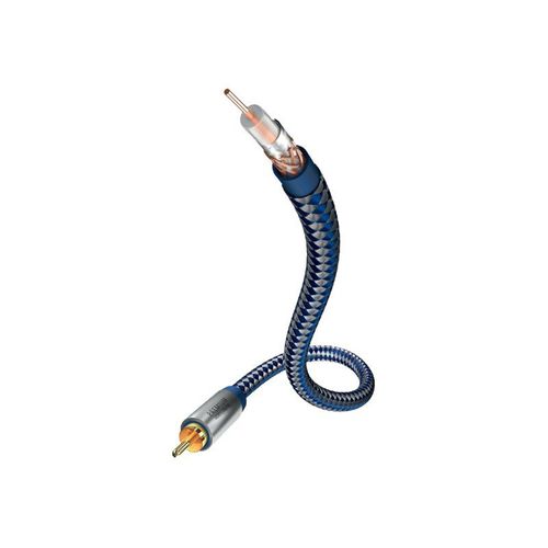 in-akustik Premium Video-/Digital Cable - Câble vidéo - RCA mâle pour RCA mâle - 1 m - double blindage - bleu, argent