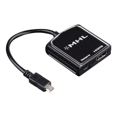 Hama MHL Adapter - Adaptateur audio/vidéo - Micro-USB de type B mâle pour HDMI, Micro-USB de type B femelle - 20 cm - noir