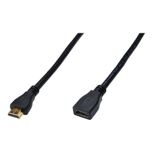 ASSMANN HDMI High Speed - Câble d'extension HDMI avec Ethernet - HDMI femelle pour HDMI mâle - 5 m - triple blindage - noir