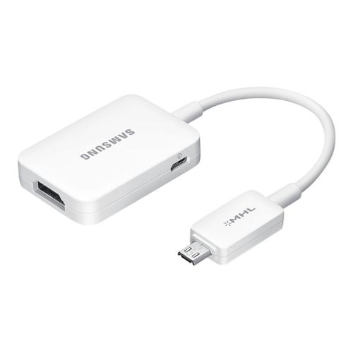 Samsung ET-H10FAU - Adaptateur audio/vidéo - HDMI, Micro-USB de type B (alimentation uniquement) femelle pour 11 pin Micro-USB (MHL) mâle - blanc - pour Galaxy Note 3, Note 8.0, Note II SCH-I605...