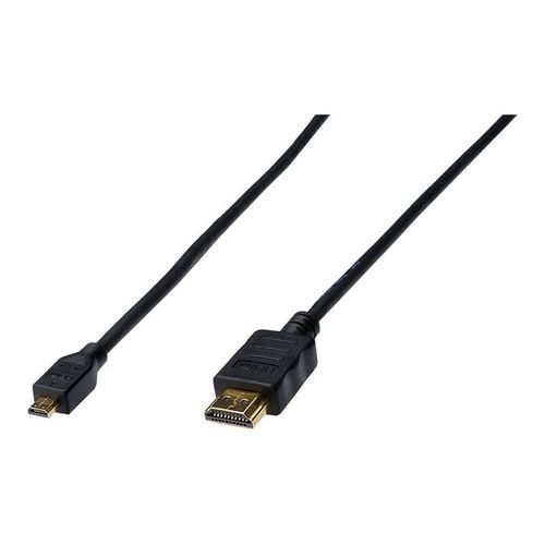 ASSMANN - Câble HDMI avec Ethernet - 19 pin micro HDMI Type D mâle pour HDMI mâle - 1 m - triple blindage - noir