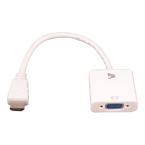 V7 - Adaptateur vidéo - HD-15 (VGA) femelle pour HDMI mâle - blanc