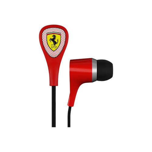 Ferrari Scuderia S100 - Écouteurs avec micro - intra-auriculaire - filaire - jack 3,5mm - rouge