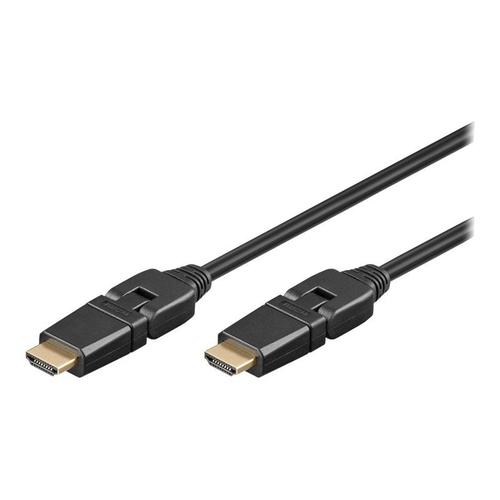 goobay - Câble HDMI avec Ethernet - HDMI mâle pour HDMI mâle - 1.5 m - connecteur de rotation à 360 degrés, support 4K