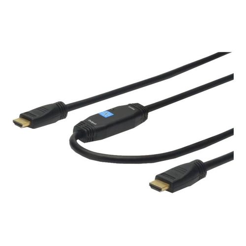 DIGITUS HDMI High Speed - Câble HDMI - HDMI mâle pour HDMI mâle - 15 m - double blindage - noir