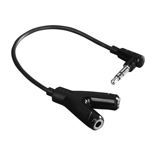 Hama - Adaptateur audio - mini-phone stereo 3.5 mm femelle pour mini-phone stereo 3.5 mm mâle - 20 cm - noir