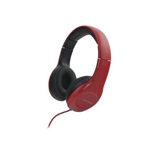 Esperanza EH138R SOUL - Écouteurs - circum-aural - filaire - jack 3,5mm - rouge