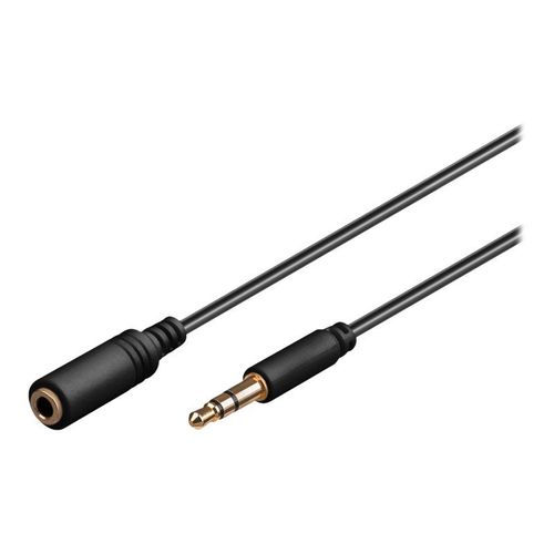 goobay AVK 184-0050 mini - Rallonge de câble audio - mini-phone stereo 3.5 mm femelle pour mini-phone stereo 3.5 mm mâle - 50 cm - noir