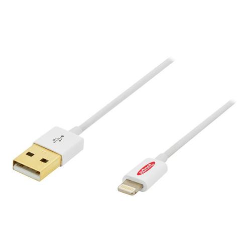 Ednet - Câble Lightning - USB mâle pour Lightning mâle - 1 m - double blindage - blanc