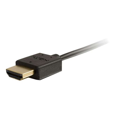 C2G 0.3m Ultra Flexible High Speed HDMI Cable with Low Profile Connectors - Câble HDMI avec Ethernet - HDMI mâle pour HDMI mâle - 30 cm - noir - support 4K