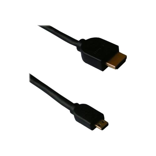 Lineaire - Câble HDMI avec Ethernet - HDMI mâle pour 19 pin micro HDMI Type D mâle - 3 m - triple blindage