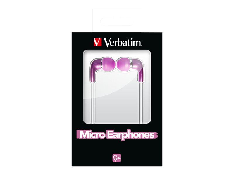 Verbatim Micro Earphones - Écouteurs - intra-auriculaire - filaire - jack 3,5mm - rose