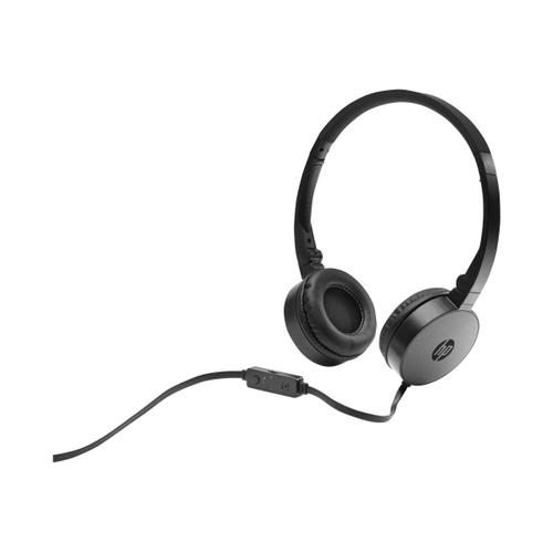 HP H2800 - Écouteurs avec micro - sur-oreille - filaire - jack 3,5mm - noir - pour HP 20, 22, 24, 27, 460; Portable 14, 15, 24, 27, 570, 590, 595, TP01