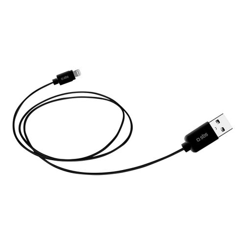 SBS TECABLEUSBIP5K - Câble Lightning - Lightning mâle pour USB mâle - 1.2 m - blindé - noir
