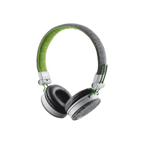 Urban Revolt Fyber - Écouteurs avec micro - circum-aural - filaire - jack 3,5mm - gris, vert
