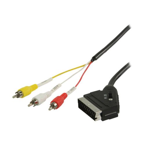 Valueline - Câble vidéo/audio - phono RCA x 3 mâle pour SCART mâle - 2 m - noir
