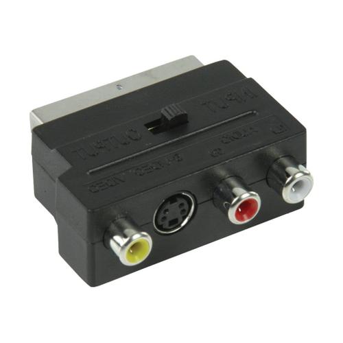 Valueline - Adaptateur audio/vidéo - S-Vidéo / vidéo composite / audio - SCART mâle pour 4 broches mini-din, phono RCA x 3 femelle - noir