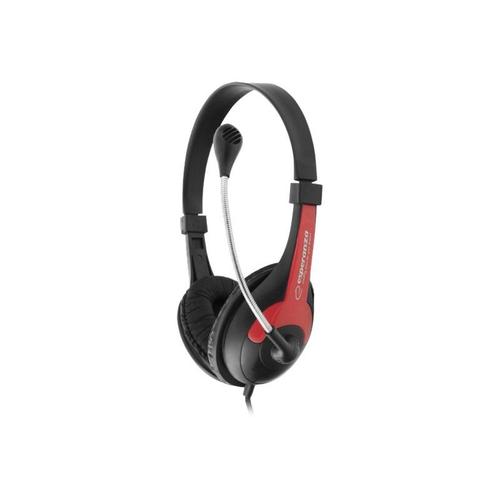 Esperanza ROOSTER - Micro-casque - circum-aural - filaire - noir/rouge