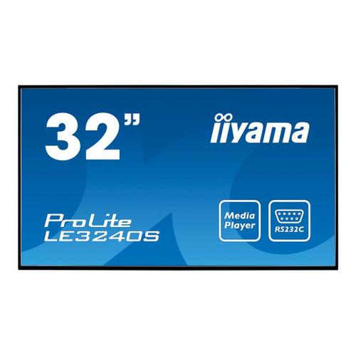 iiyama ProLite LE3240S-B1 - Classe de diagonale 32" (31.5" visualisable) écran LCD rétro-éclairé par LED - signalisation numérique - 1080p 1920 x 1080 - noir