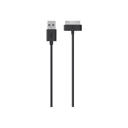 Belkin ChargeSync Cable - Câble de chargement / de données - Apple Dock mâle pour USB mâle - 1.2 m - blanc - pour Apple iPad/iPhone/iPod (Apple Dock)