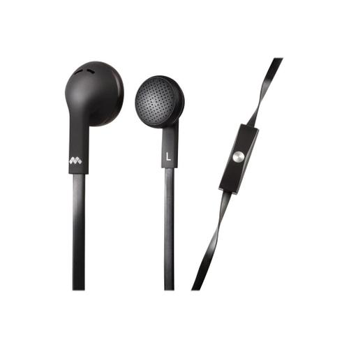 Meliconi MySound Speak FLAT - Écouteurs avec micro - embout auriculaire - filaire - jack 3,5mm - noir