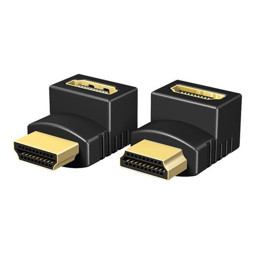 ICY BOX IB-CB009-1 - Adaptateur HDMI - HDMI mâle pour HDMI femelle - noir - support 4K (pack de 2)